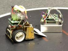 Nasi uczniowie na zawodach walk robotów kategorii miniSUMO